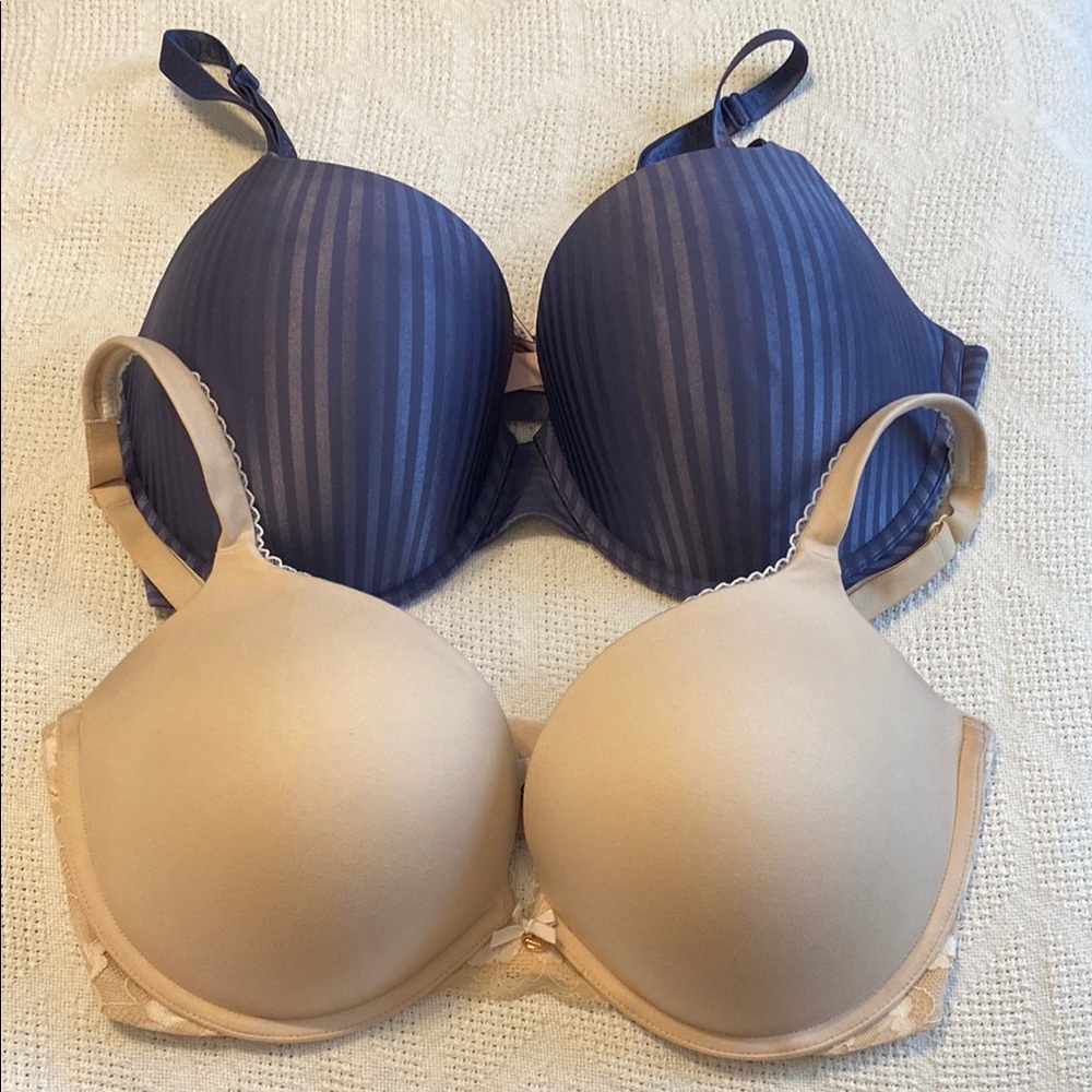 Victoria's Secret Blue and Tan Bras